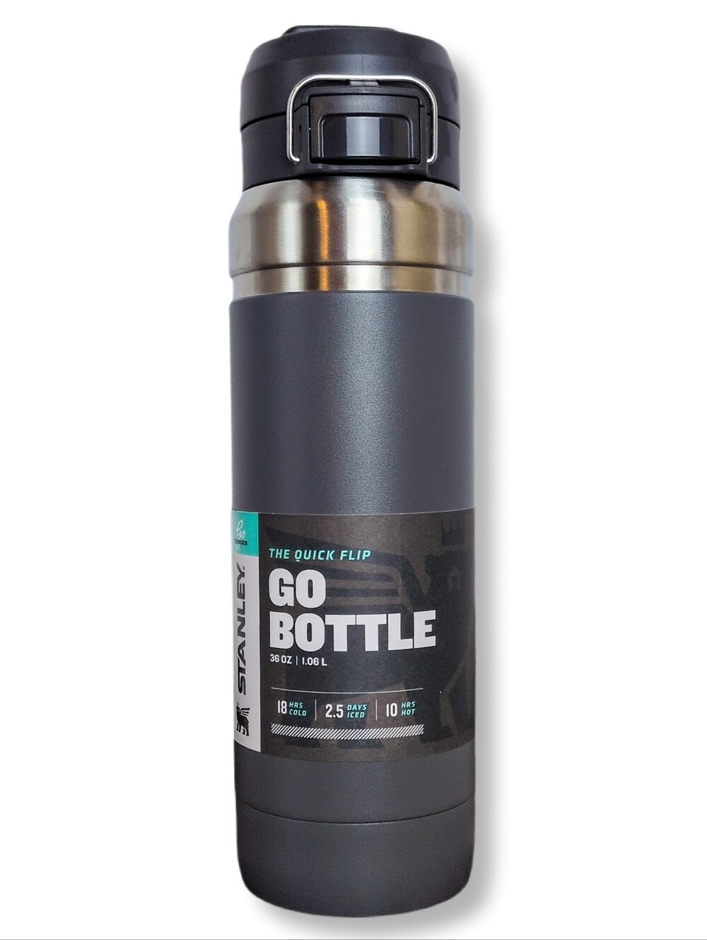 Stanley 36oz Quick Flip GO Water Bottle Charcoal Gray New w/ Tags NWT